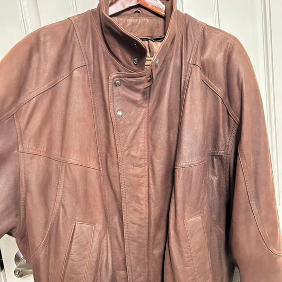 Vtg Wilson's Leather Adventure Bound XXLT Aviator Moto Bomber Brown Pilot Rugged - Picture 16 of 16